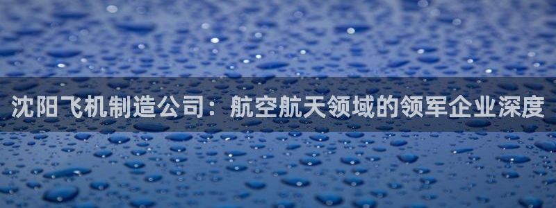 彩神vii官网大赢家：沈阳飞机制造公司：航空航天领域的领军企业深度