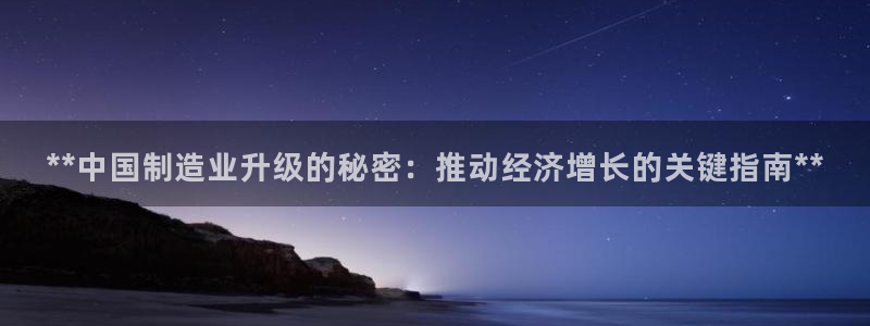 彩神购彩购彩大厅入口v：**中国制造业升级的秘密：推动经济增长的关键指南**