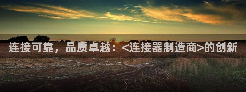 彩神新微聊：连接可靠，品质卓越：<连接器制造商>的创新