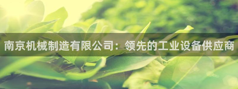 彩神赢钱了吗是真的吗：南京机械制造有限公司：领先的工业设备供