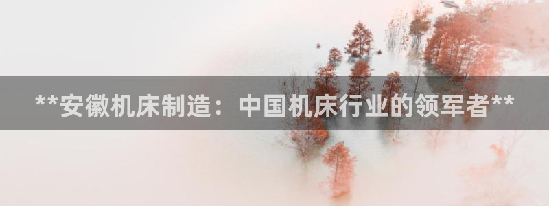 彩神v8下载app5.0：**安徽机床制造：中国机床行业的领军者**