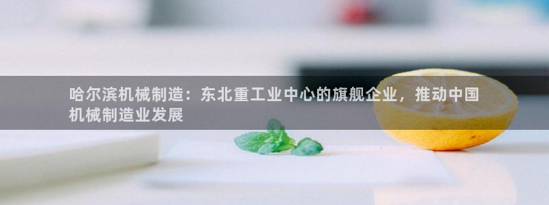 彩神vll首页：哈尔滨机械制造：东北重工业中心的旗舰企业，推动中国
机械制造业发展