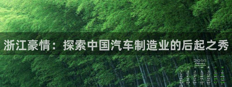 彩神客服电话：浙江豪情：探索中国汽车制造业的后起之秀