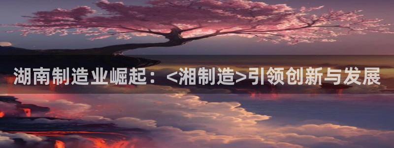 彩神争霸官网登录平台：湖南制造业崛起：<湘制造>引领创新与发