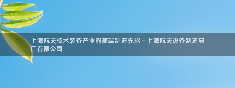 彩神旗下有哪些平台可以看：上海航天技术装备产业的高端制造先驱 - 上海航天设备制造总
厂有限公司