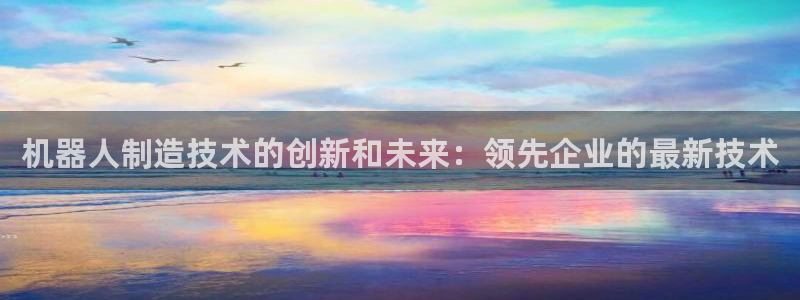 彩神iv能赚钱吗：机器人制造技术的创新和未来：领先企业的最新技术